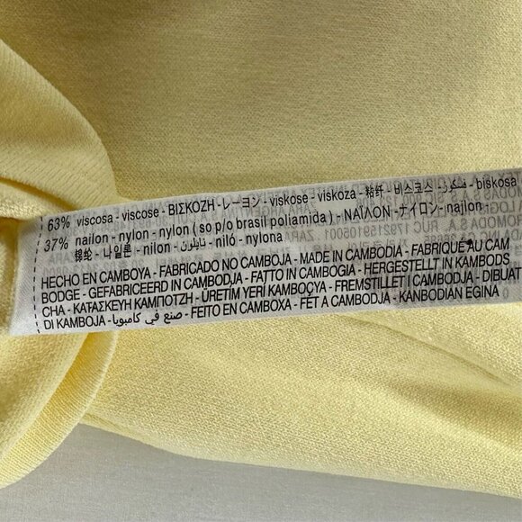 ZARA Sweater Womens Sz S Ribbed Tank Round Neck Sleeveless Viscose Nylon Yellow - Picture 8 of 10